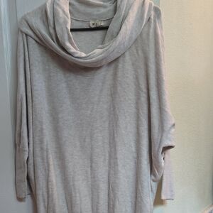 Cozy Light Gray Cowl Neck Sweater